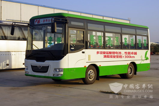 少林7米電動公交滿載續駛裏程大於(yu) 300km