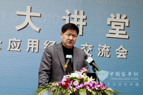 浙江外事旅遊汽車有限公司董事長、總經理王渭清介紹使用G-BOS經驗